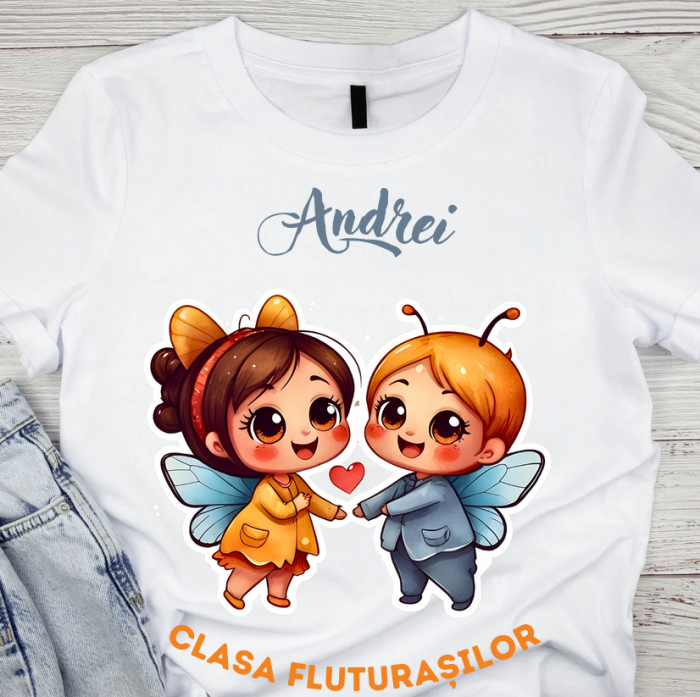 Tricou absolvire elevi clasa 4 sau gradinita Clasa fluturasilor cu text sau poze ABS1066 [1]