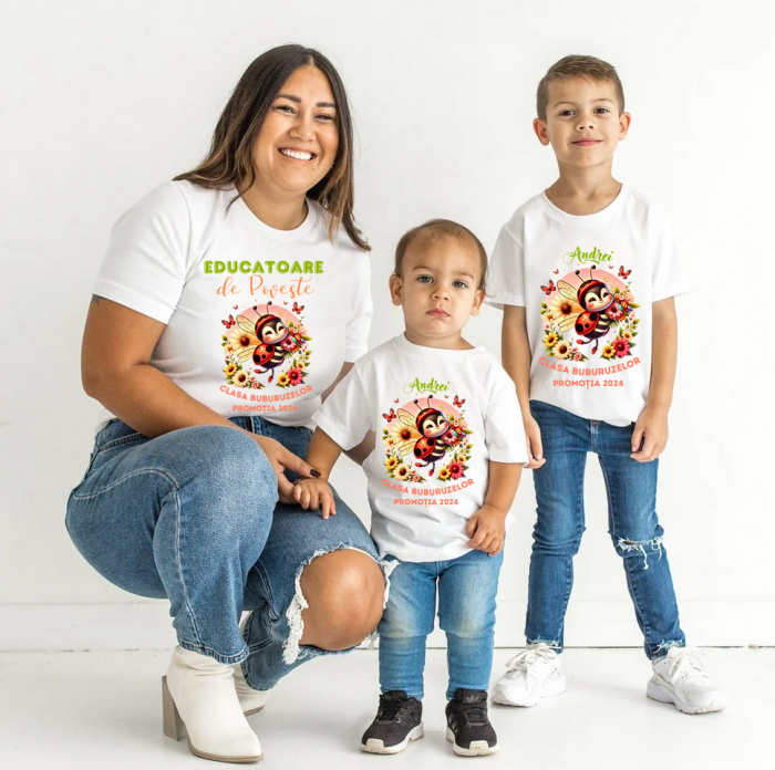 Tricou absolvire elevi clasa 4 sau gradinita Clasa buburuzelor cu text sau poze ABS1067 [2]