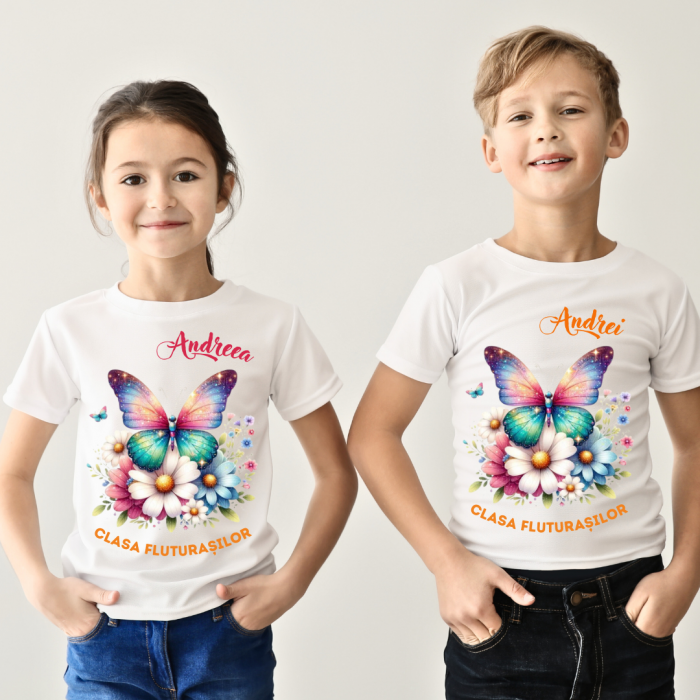 Tricou absolvire elevi clasa 4 sau gradinita Clasa fluturasilor cu text sau poze ABS1061 [3]