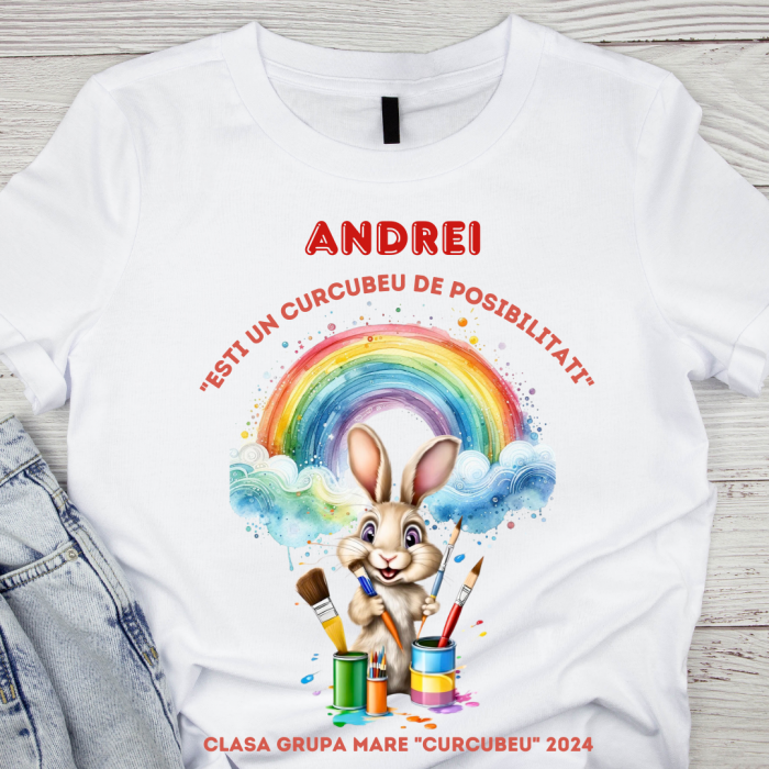 Tricou absolvire Grupa Curcubeului pentru elevi clasa 4 sau gradinita ABS1084 [1]