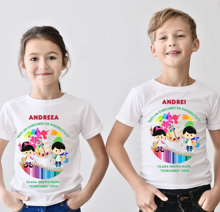Tricou absolvire Grupa Curcubeului pentru elevi clasa 4 sau gradinita ABS1085 [2]
