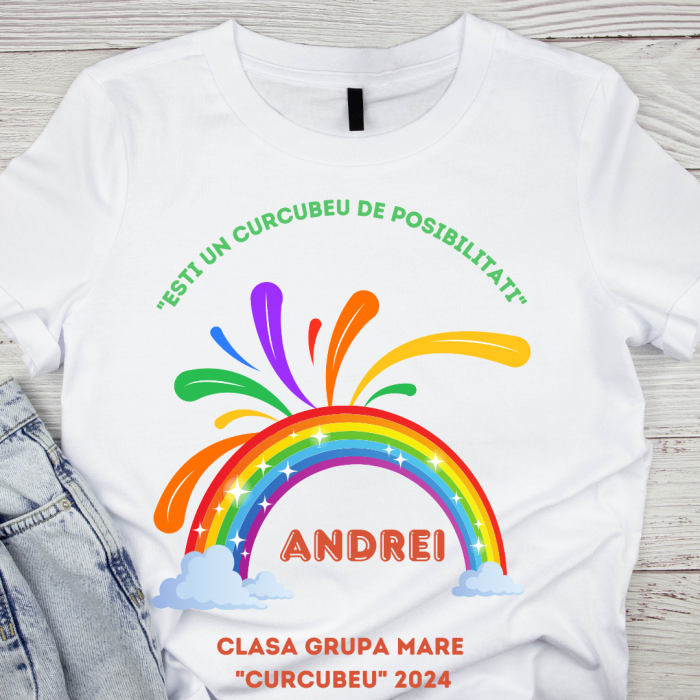 Tricou absolvire Grupa Curcubeului pentru elevi clasa 4 sau gradinita ABS1087 [1]
