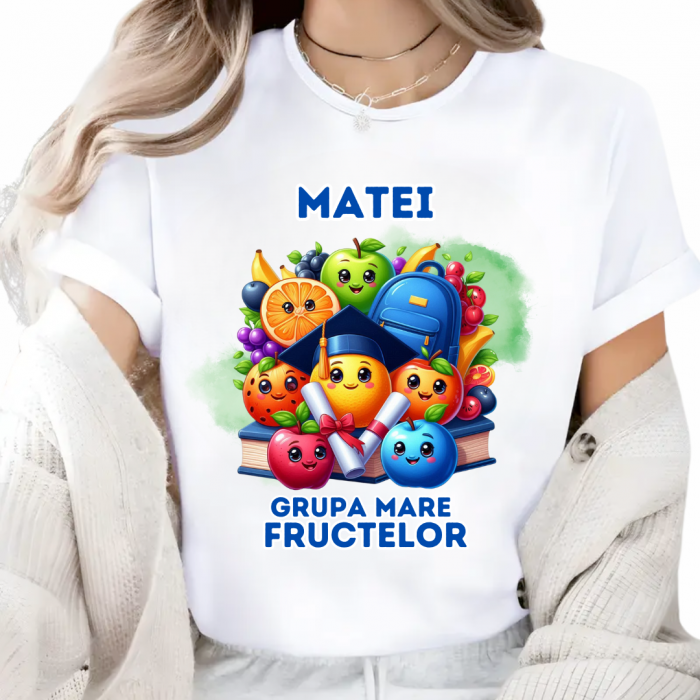 Tricou personalizat tematica fructelor  pentru educatoare, elevi clasa 4 sau gradinita [5]