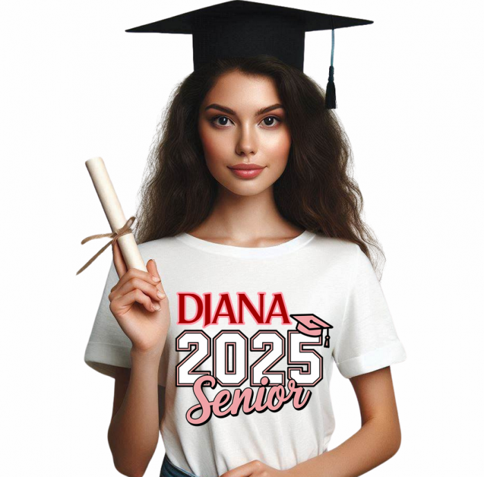 Tricou absolvire personalizat pentru elevi liceu sau  gimnaziala cu toca ABS1132 [1]