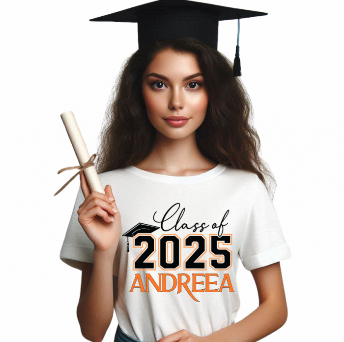 Tricou absolvire personalizat pentru elevi liceu sau  gimnaziala cu toca ABS1137 [1]