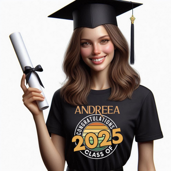 Tricou absolvire personalizat pentru elevi liceu sau  gimnaziala cu toca ABS1139 [1]