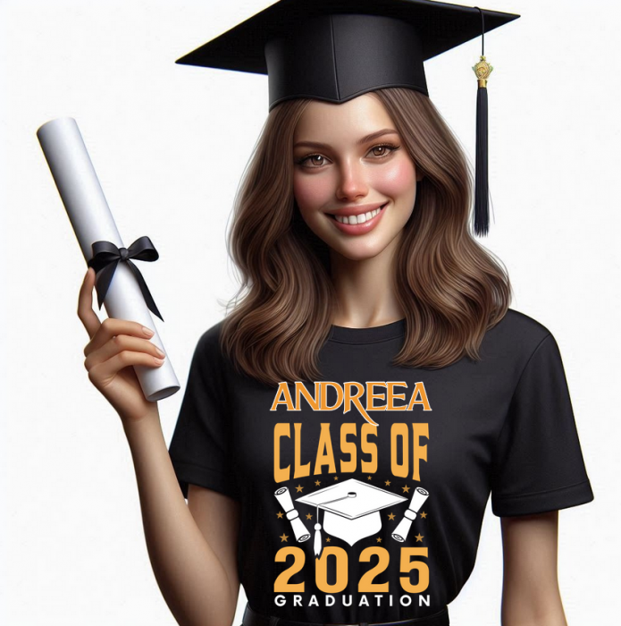 Tricou absolvire personalizat pentru elevi liceu sau  gimnaziala cu toca ABS1140 [1]