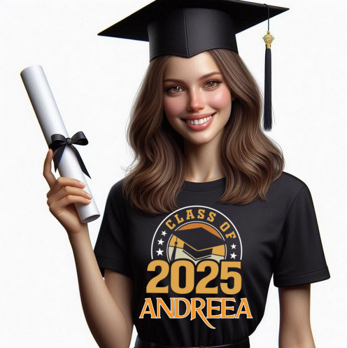 Tricou absolvire personalizat pentru elevi liceu sau  gimnaziala cu toca ABS1141 [1]