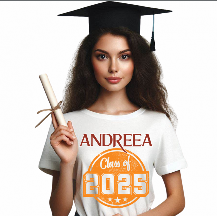 Tricou absolvire personalizat pentru elevi liceu sau  gimnaziala cu toca ABS1142 [1]