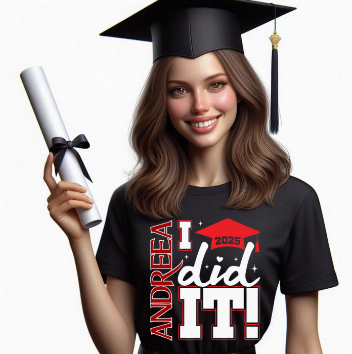 Tricou absolvire personalizat pentru elevi liceu sau  gimnaziala cu toca ABS1143 [2]