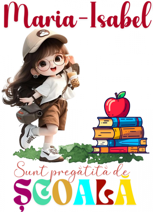 Tricou alb Back to school prima zi de gradinita  din bumbac ABS1131.7 [2]