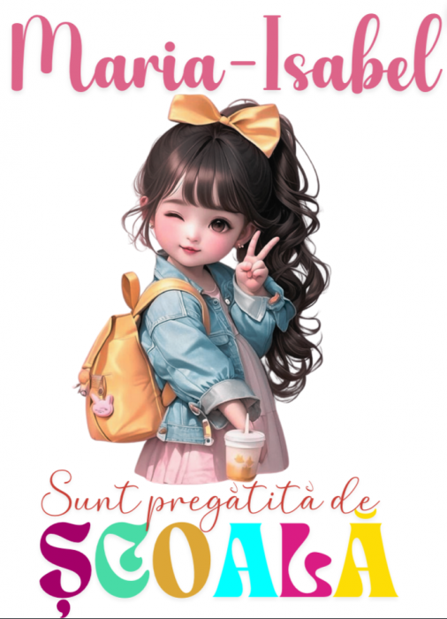 Tricou alb Back to school prima zi de gradinita  din bumbac ABS1132 [2]