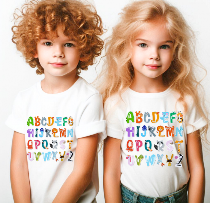 Tricou alb  Back to school prima zi de gradinita scoala din bumbac ABS11235 [2]