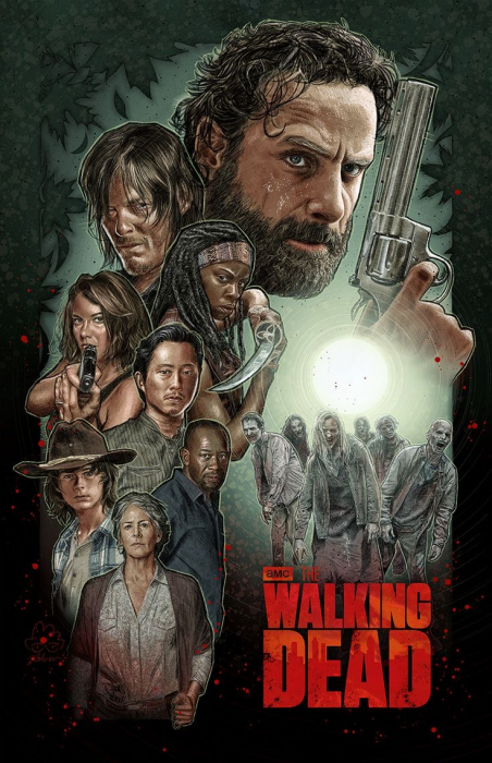 Tricou negru barbati personalizat cu poză Walking Dead [3]