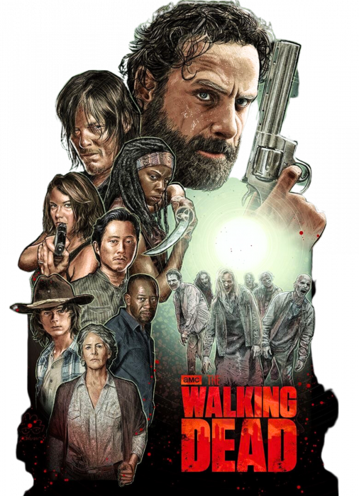 Tricou negru barbati personalizat cu poză Walking Dead [2]