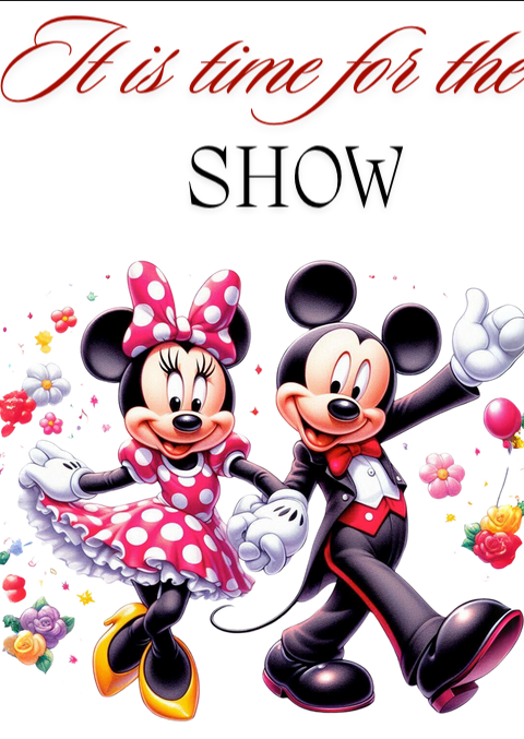 Tricou alb Clasa lui Minnie si Mickey Mouse  it is tim for show din bumbac ABS116.12 [3]