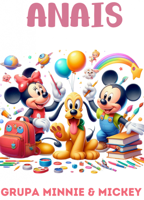 Tricou alb Clasa lui Minnie si Mickey Mouse la scoala din bumbac ABS116.4 [3]