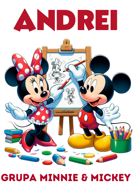Tricou alb Clasa lui Minnie si Mickey Mouse ora de desen din bumbac ABS116.7 [3]