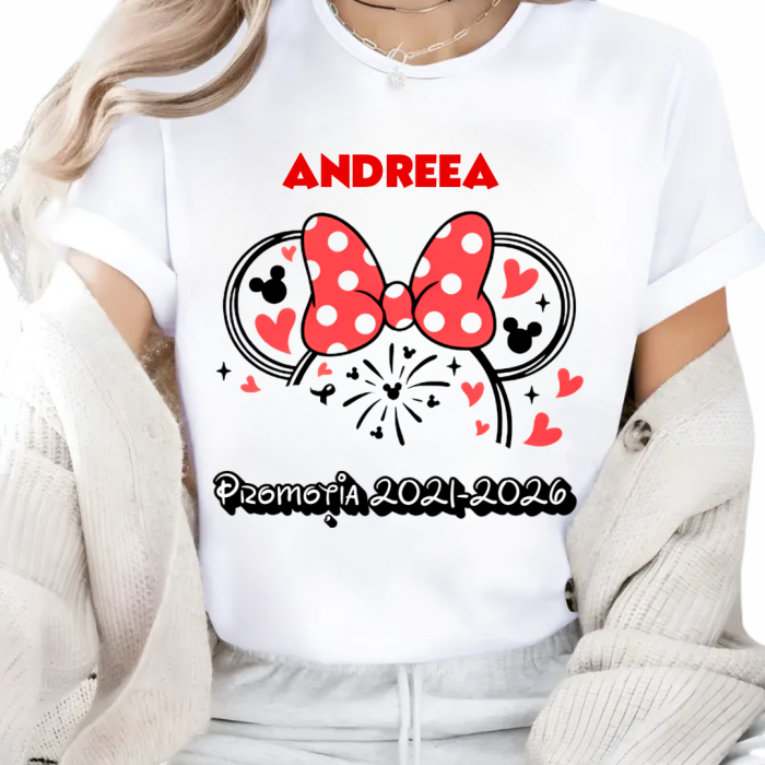 Tricou alb Clasa lui Minnie si Mickey Mouse la scoala din bumbac ABS116.2 [2]