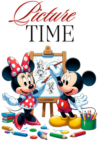 Tricou alb Clasa lui Minnie si Mickey Picture time din bumbac ABS116.9 [3]