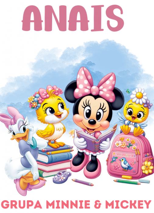 Tricou alb Clasa lui Minnie si Mickey Mouse la scoala din bumbac ABS116.1 [2]