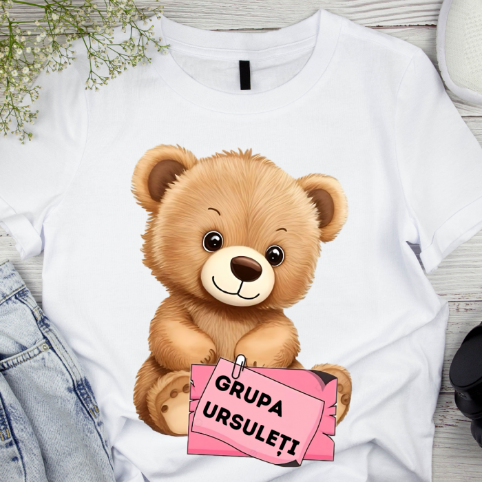 Tricou alb Grupa Ursuletilor prima zi de gradinita  din bumbac ABS1135.9 [1]
