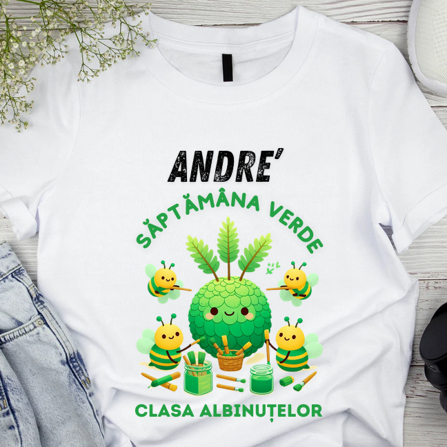 Tricou Personalizat Saptamana verde si Ziua Pământului clasa albinutelor material  bumbac TSV110 [2]