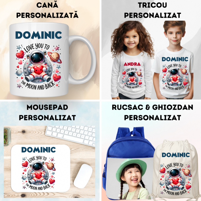 Tricou aniversar astronaut pentru copii  alb din bumbac AST1151 [2]
