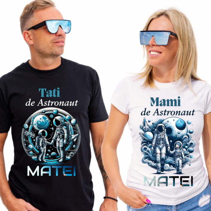 Tricou aniversar astronaut pentru copii  alb din bumbac AST1154 [1]