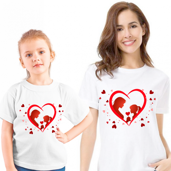 Tricou aniversar  8 martie ziua mamei pentru copii  si mamici alb din bumbac MAR1011 [2]