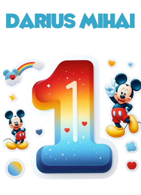 Tricou aniversar personalizat 1 an cu Mickey Mouse  TAMM1013.2 [3]