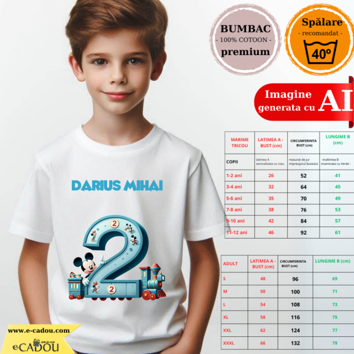 Tricou aniversar personalizat 2 ani cu Mickey Mouse  TAMM1013.4 [2]