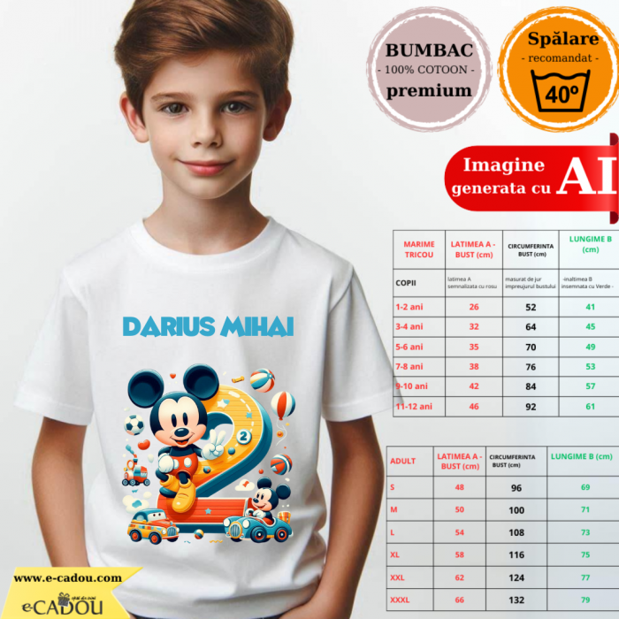 Tricou aniversar personalizat cu Mickey Mouse O sa fiu frate mai mare TAMM1014.2 [2]