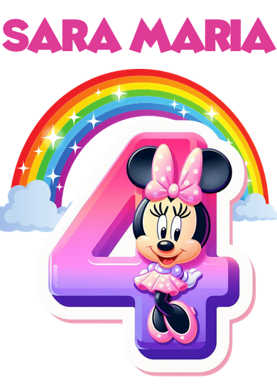 Tricou aniversar personalizat 4 ani cu Minnie Mouse  TAMM1012.8 [3]