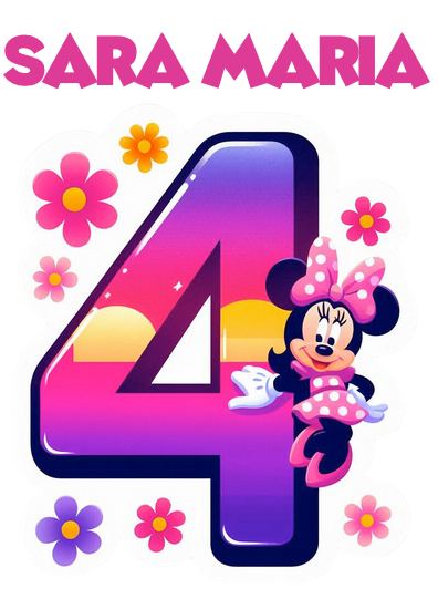 Tricou aniversar personalizat 4 ani cu Minnie Mouse  TAMM1012.9 [3]