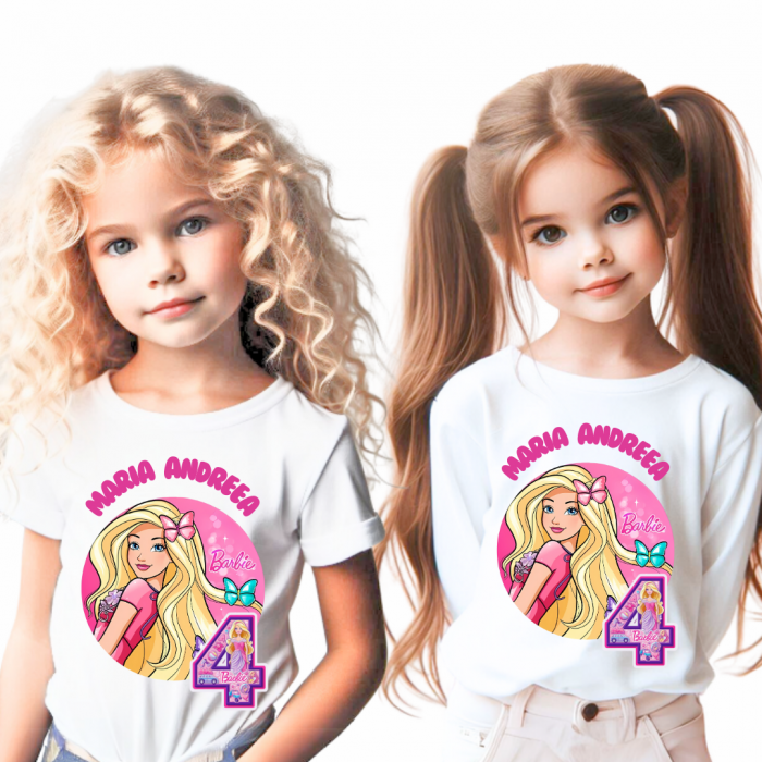 Tricou aniversar personalizat BARBIE crifra aniversara TAN1015 [2]