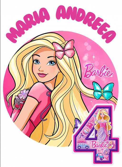 Tricou aniversar personalizat BARBIE crifra aniversara TAN1015 [3]