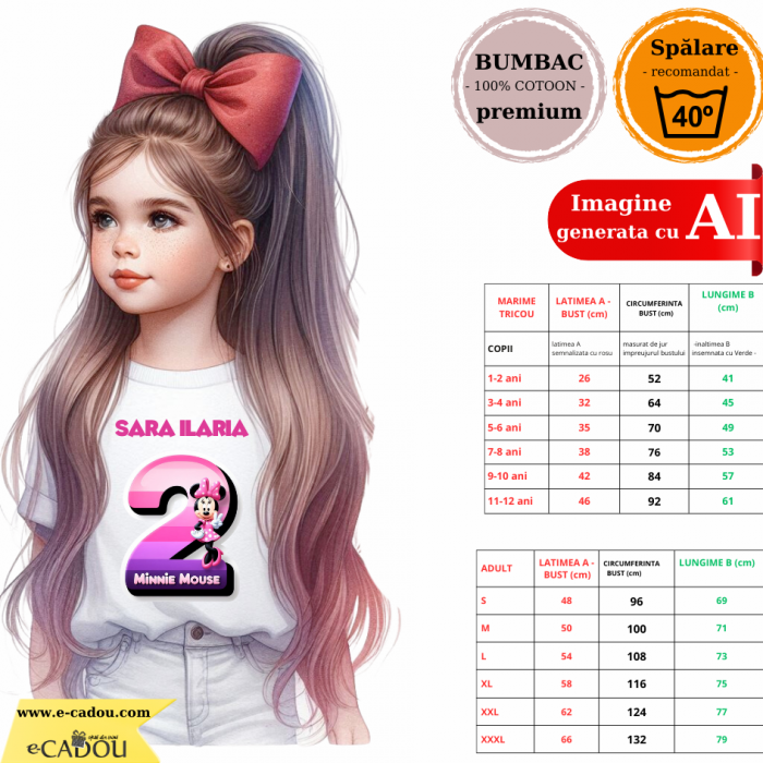 Tricou aniversar personalizat cu Minnie Mouse  TAMM1012.4 [2]