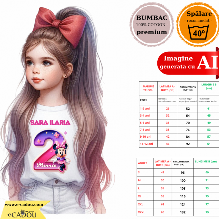 Tricou aniversar personalizat cu Minnie Mouse  TAMM1012.5 [2]