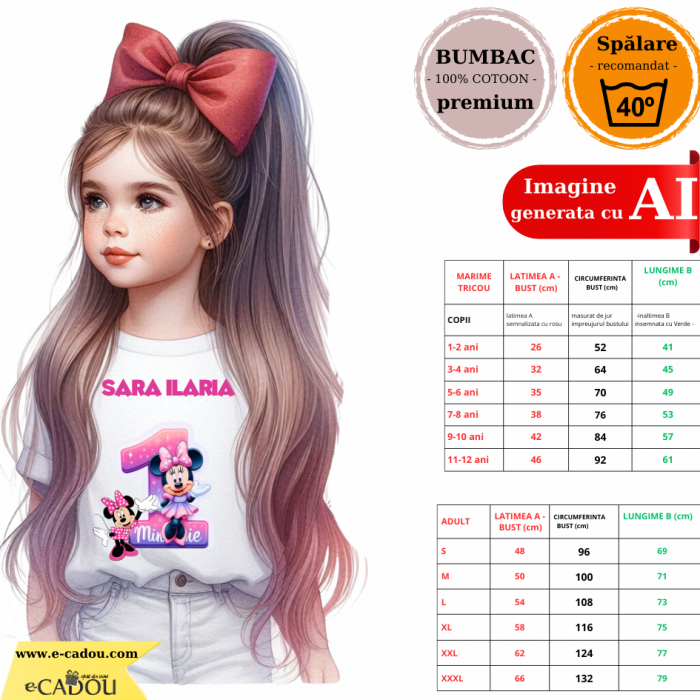 Tricou aniversar personalizat cu Minnie Mouse  TAMM1012.1 [2]