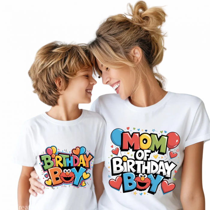 Tricou Aniversare Personalizat Birthday Boy – Cadou Haios pentru Copii și Părinți | Model Tematic cu Vârsta și Nume [1]