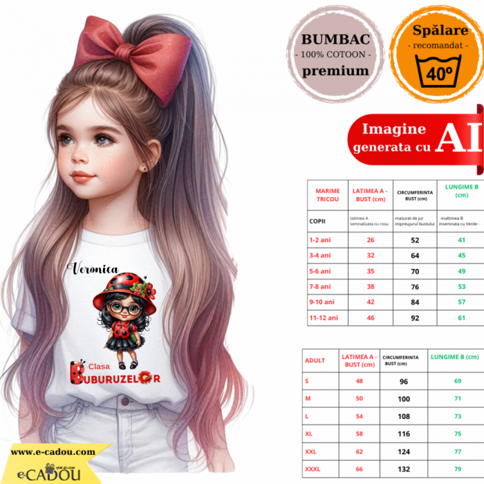 Tricou Clasa buburuzelor  elevi clasa 4 sau gradinita  ABS1068.2 [3]