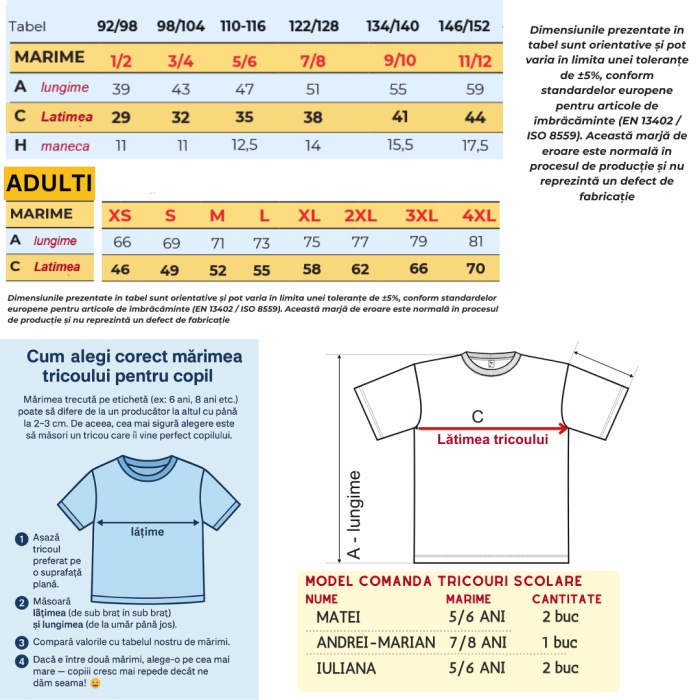 Tricou Clasa fluturasilor pentru scoala sau gradinita  ABS1068.59 [3]