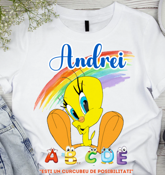 Tricou Clasa puisorilor Tweety pentru scoala sau gradinita  abs1110.01 [1]