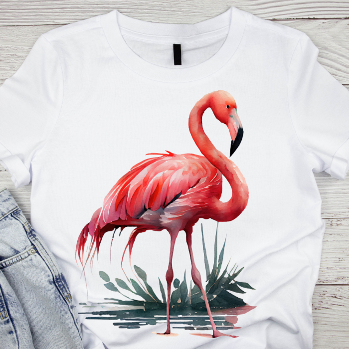 Tricou copii sau adulti din bumbac model Flamingo personalizat cu nume  sau poza preferata TC5038 [1]