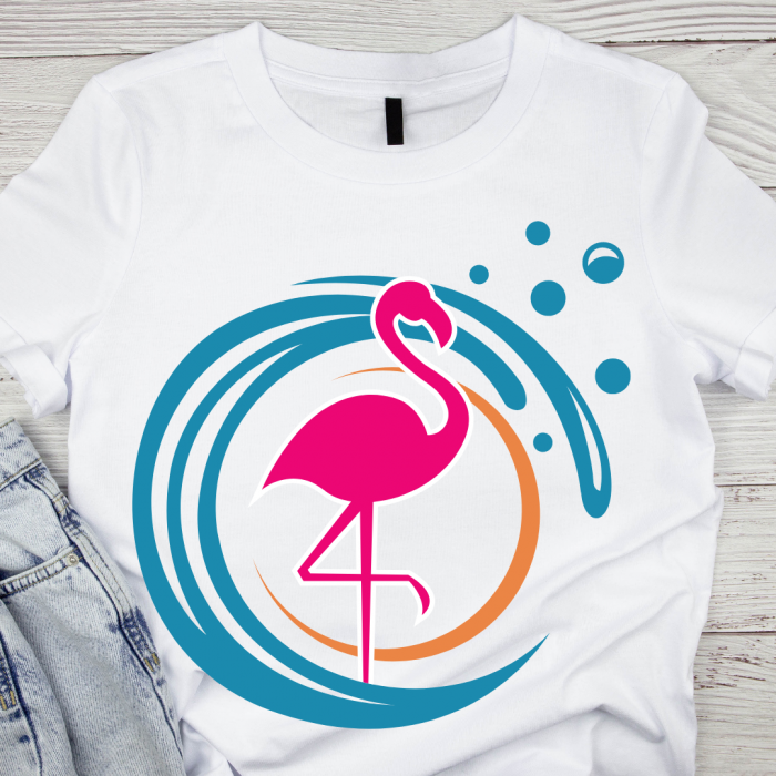 Tricou copii sau adulti din bumbac model Flamingo personalizat cu nume  sau poza preferata TC5040 [1]