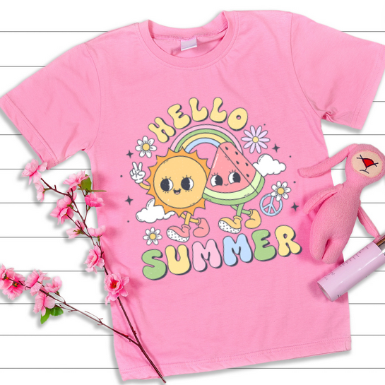 Tricou copii sau adulti din bumbac model SUMMER vibe personalizat cu nume  sau poza preferata TC5050 [3]