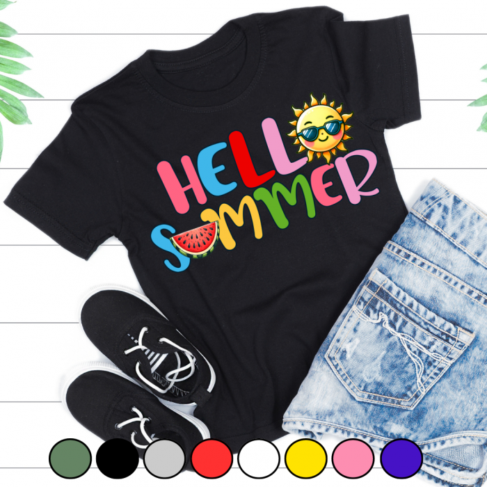 Tricou copii sau adulti din bumbac model SUMMER vibe personalizat cu nume  sau poza preferata TC5053 [3]