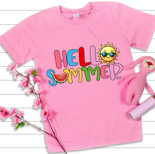 Tricou copii sau adulti din bumbac model SUMMER vibe personalizat cu nume  sau poza preferata TC5053 [2]