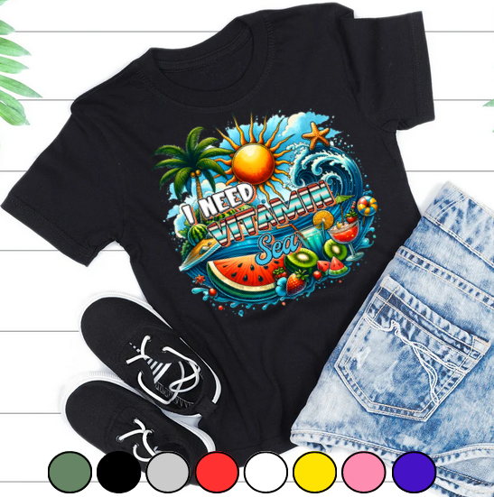 Tricou copii sau adulti din bumbac model SUMMER vibe personalizat cu nume  sau poza preferata TC5054 [2]